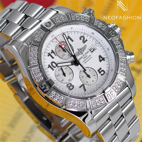 breitling super avenger face size|breitling super avenger with diamonds.